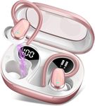Wireless Earbuds, 50H Bluetooth 5.4 Headphones Sport, Bluetooth Earbuds with ENC Noise Canceling, HiFi Stereo Sound Wireless Earphones with Earhooks, IP7 Waterproof Ear Buds, Rose