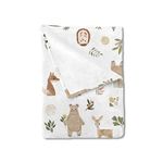 HawSkgFub Toddler Baby Boy Girl Woodland Animals Blanket, Nursery Bear Deer Fox Owl Hedgehog Soft Lightweight Neutral Flannel Fleece Swaddling Blankets, Unisex Kids Newborn Crib Bedding 30 x 40