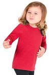 Lilax Baby Girls' Basic Long Sleeve Round Neck T-Shirt, Red, 9-12 Months