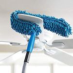 BATTLELAND Fan Cleaner Brush with Long Rod Flexible Fan Cleaning Mop Microfiber Dust Cleaner Foldable Duster for Home Cleaning Microfiber Duster for Cleaning of Home, Kitchen, Car, Ceiling, Blue