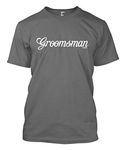 Groomsman - Wedding Bachelor Party Men's T-Shirt (Charcoal, X-Large)