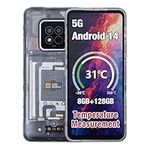 2025 NEW AGM X6 Phantom 5G Unlocked Smartphone, 8GB+128GB/512GB, 6.78'' FHD+ Display, Android 14 Rugged Smartphone, 50MP+16MP, Dual SIM/Temp Check/Face ID/5000mAh Battery