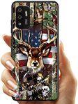 JYCUHTCL for ZTE Zmax 11 Mobile Phone Case Z6251 6.8'', Camo Camouflage Deer Flag Hunting Design, Shockproof Slim Lightweight for ZTE Zmax 11 Case Protective TPU Cover