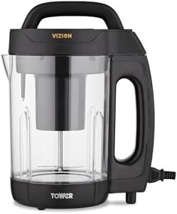 Tower Vizion 1.6L Soup Maker with Transparent Body, Overflow Protection, 1000W, Black, T12067