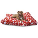 Majestic Pet Large Rectangle Pet Bed, Red Plantation