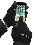 Etouch Touchscreen Gloves, for iPhone, iPad, Blackberry, Samsung, HTC and other smartphones, Black (S/M)