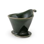 Zero Japan Ceramic Coffee Dripper for #2 or #4 Paper Filter - Drip Cone Brewer - Antique Green