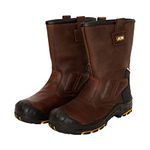 JCB - Denstone Brown Rigger Boot - 100% Metal Free - Boots for Men - Waterproof - Fibreglass Toecap - Men Shoes - Men's Work & Utility Footwear - 9