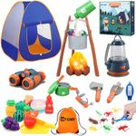 Kids Camping Set - MITCIEN Camping Gear Toys for Boys - Include Campfire/Oil Lamp/Pretend Food - Camping Set for Child Age 3 4 5 6 Year Old