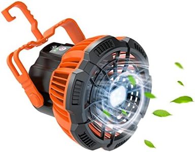 BlueFire Portable Camping Lantern, Rechargeable USB Ceiling Tent Fan with Remote Control, Quiet and Powerful USB Personal Fan for for Home, Office, Tent, Hiking, Outdoor