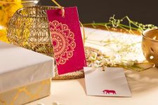 Be Stories Royal Elegance Double Side Print with One Side Gold Foiling 310 GSM Tags for Packaging Gift with Gold String Treats Tags for Thanksgiving, Diwali, Christmas - 2.5 X 4 Inches Pack of 10