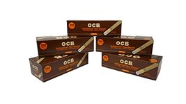 OCB Pre-Rolled Tubes - 1000 Unbleached Paper Tube with Hollow Tip - 5pk (200x5)