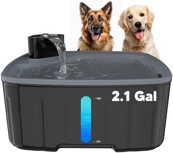Dog Water Fountain for Large Dogs, 2.1GAL/8L/270oz Large Dog Water Fountain Bowl for Dog Inside,Dog Fountain with Water Level Window and Shortage LED Reminder, Ultra-Quiet Pump,Water Fountain for Dog