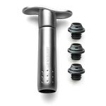 Le Creuset Wine Accessories Metal Wine Pump & 3 Stoppers - Satin Silver, 59014013001625