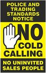 No Cold Calling Door Sticker - Black & Yellow - Fully Weatherproof Sign Pack of 1
