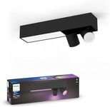 Philips Hue Centris White and Colour Ambiance Smart Ceiling Bar Light, 2X SpotLights [GU10 Spot] with Bluetooth, Black. Works with Alexa, Google Assistant and Apple HomeKit