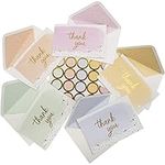 VNS Creations Bulk Boxed Set - Express Gratitude With Style - Perfect For Wedding And Baby Shower - Gold Foil Assortment - 100 Watercolor Double Adhesion Greeting Cards With Envelopes And Stickers