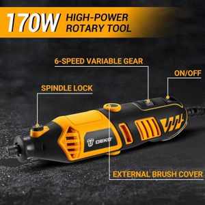 DEKOPRO 170W Rotary Tool Kit – Variable Speed Multi-Purpose Set