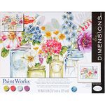 Dimensions, Rainbow Flowers, PaintWorks Paint by Numbers Kit for Adults and Kids, 14'' x 11'