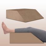 Frido Leg Elevation Wedge Pillow for Edema, Varicose Veins, Fracture | High Resilience Foam Cushion for Leg, Knee & Thigh Support | Back Pain & Swelling Relief | Lightweight (Light Caramel)