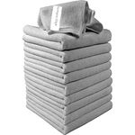 Clay Roberts Microfibre Cleaning Cloths, 40cm x 30cm - Pack of 10, Grey Cloths, Machine Washable, Polishing, Waxing & Dusting Cloth, Lint-Free, e Cloth, Kitchen Towel, Car Cleaning, Microfiber cloth