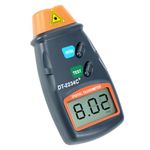 QWORK® Digital Tachometer, Non-Contact Laser Photo RPM Meter, Large LCD Display, Batteries not included