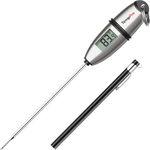 ThermoPro TP-02S Instant Read Meat Thermometer Digital Cooking Food Thermometer with Super Long Probe for Grill Candy Kitchen BBQ Smoker Oven Oil Milk Yogurt Temperature, Stainless Steel