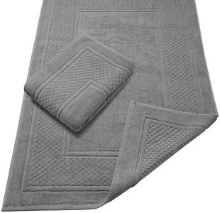 Avalon Towels Bath Mats for Bathroom - Absorbent Bathroom Mats Quick Dry Bath Mat - 100% Cotton Bath Mats Soft Bathroom Floor Mat - Gray Bath Mat Absorbent Bath Mat Set of 2 (22x34 Inches)