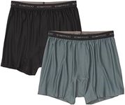 ExOfficio Men's Give-n-Go Boxer 2 Pack, Black/Charcoal, Small