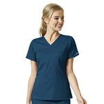 WonderWink 6319ACARIXL WonderWink PRO Women's 4 Pocket V-Neck Top, Caribbean Blue, Standard-XL Size