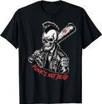 HERSIL Punks NOT Dead Shirt Skull 70s 80s Emo Punk Goth Clothes T-Shirt (Black,M)