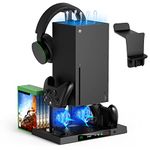 FYOUNG Cooling Fan Stand for Xbox Series X with Headset Mount Holder Accessories Kit, Series X Fan Cooling System with Controller Charger and Headset Bracket