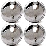 Harrison Padlocks/Round Padlock 75mm 6 Lever with 3 Keys JAMA-0251 Pack of 4/Padlock, Padlocks, Locks for Home, Locks for Main Door, gate Lock