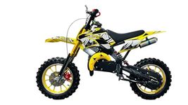 Amaze ZR 50cc Petrol Dirt Bike for Kids | 2 Stroke Mini Off Road Bike | Dual Start | Disc Brake | Rear Suspension | Max Speed 45 km/h | Kids Mini Motorcycle (Yellow)