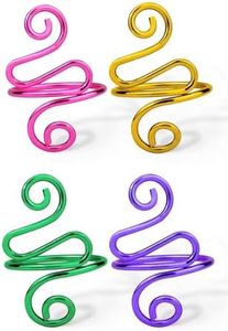 Vodolo 4PCS Gold Adjustable Yarn Tension Ring for Crocheting, Peacock Shape Knitting Loop Open Finger Ring, Mother Grandma Thanksgiving Presents, Finger Yarn Guide Crochet Accessories