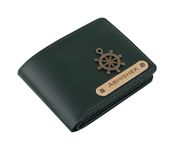 AICA Personalised Name & Charm Mens Leather Wallet (DarkGreen) | Birthday Gifts for Boyfriend Teenage Boys