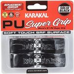 Karakal PU Supergrip Replacement Racquet Grip - Tennis/Badminton/Squash 2 x Grip (Black)