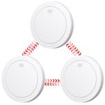 CPVAN Smoke detector networked 10 years battery with magnetic holder, wireless fire detector | without drilling, European standard EN14604 85dB smoke detector, set of 3