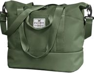 Travel Duffel Expandable Bag, Waterproof Carry on Sports Gym Tote Bags, Foldable Weekender Overnight Lightweight Luggage Shoulder Hospital Handbag with Wet Pocket for Men and Women (Army Green)