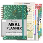 Life & Apples Meal Planner with Grocery List - Meal Prep, Menu Planning, Healthy Diet and Weight Loss Tracking, 1 Year Undated Food Journal 5 X 8 Inch Spiral Notebook, Forest