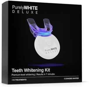 PurelyWHITE DELUXE Teeth Whitening Kit, Complete LED Teeth Whitening, 15+ Treatments, (3) 3ml Whitening Gel Syringes, Whiter Smile in 7 Minutes