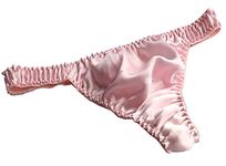 LSHARON Women's Sexy 100% Mulberry Silk G-String Lingerie Underwear Briefs Thong Panties (S(Tag L), Pink)