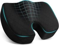 Voltonix Seat Cushion for Office Chair Memory Foam Non-Slip Cushion Back, Relief Chair Pad, Butt Pillow for Office Chair, Car, Computer Desk(Black, Seat Cusion)