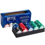 Bicycle INT01006305 100 Count Clay Poker Chips (8 Gram) w/Casino Tray