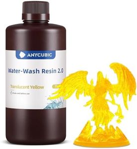 ANYCUBIC Water Washable 3D Printer Resin 2.0, 405nm High Precision 3D Resin, Low Shrinkage Photopolymer Resin for 4K/8K/12K Capable LCD DLP Resin 3D Printer (Clear Yellow, 1000g)