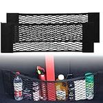 Black Magic Adhesive Mesh Cargo Net Elastic String Net Mesh Net Pouch, Car Back Rear Trunk Seat Mesh Net for Car/Truck/Trunk(2 Pcak) -80 X 25cm