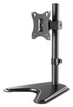 Manhattan Single Computer Monitor Desk Stand Riser - for 17 to 27 Inch Screens up to 15.4 lbs, Free-standing, Height-adjustable, Tilt Swivel and Rotation - 462037