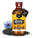 VITALFLOW Organic Black Seed Oil 240ml | 100% Pure and Natural Cold Pressed | Ultra High Thymoquinone Content | For Hair, Nails, Skin, Joints | Black Cumin Seed Nigella Sativa Oil
