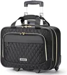 Ponhog Rolling Laptop Bag - Rolling Briefcase for Women 17.3 Inch Laptop Bag with Wheels Flight Approved Roller Bag Carry On Luggage for Work Travel College Computer Business Lightweight Black