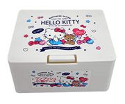 Sanrio Hello Kitty Cute Box with One Touch Open Type Lid, Makeup Accessory Cases 4.2in x 3.5in x 2.1in